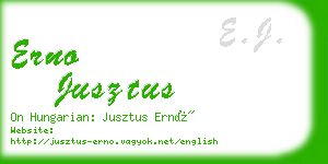 erno jusztus business card